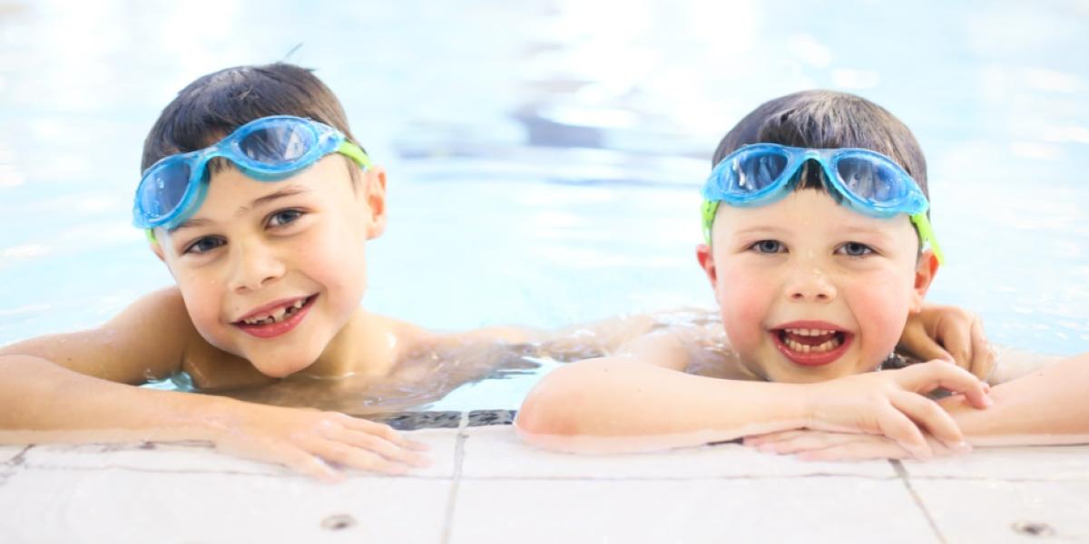 Two boys in pool at Ards Blair Mayne