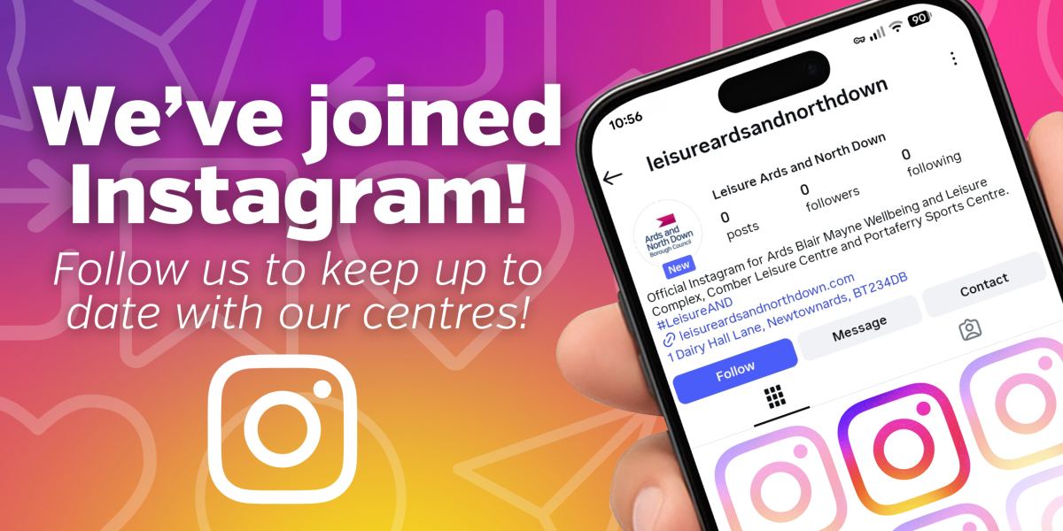 We've joined Instagram. Follow @leisureardsandnorthdown to keep up to date with our centres