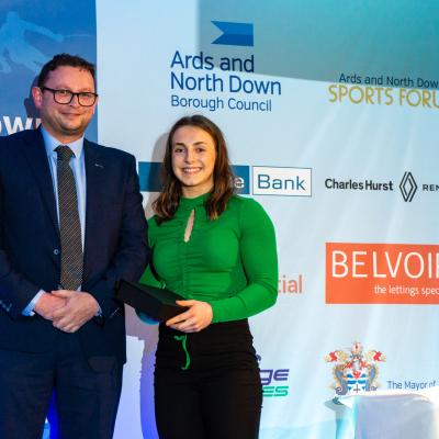 Sports Person of the Year U15 Lucy McGonigle with Sponsore Danske Bank