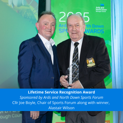 Alastair Wilson receiving the Lifetime Service Recognition Award.